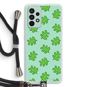 CaseCompany Groene blaadjes: Samsung Galaxy A52s 5G Transparant Hoesje met koord