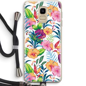 CaseCompany Tropisch 2: Samsung Galaxy J6 (2018) Transparant Hoesje met koord