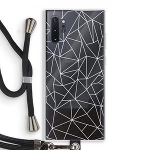 CaseCompany Geometrische lijnen wit: Samsung Galaxy Note 10 Plus Transparant Hoesje met koord