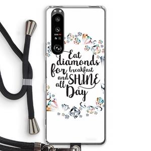 CaseCompany Diamonds: Sony Xperia 1 III Transparant Hoesje met koord