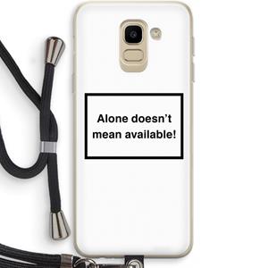 CaseCompany Alone: Samsung Galaxy J6 (2018) Transparant Hoesje met koord
