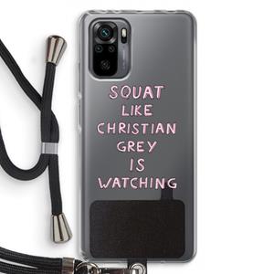 CaseCompany Christian Grey: Xiaomi Redmi Note 10 Pro Transparant Hoesje met koord