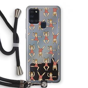 CaseCompany Gymboys: Samsung Galaxy A21s Transparant Hoesje met koord
