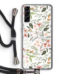 CaseCompany Sweet little flowers: Samsung Galaxy S21 Plus Transparant Hoesje met koord