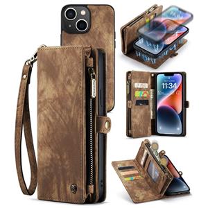 Caseme Vintage 2 in 1 portemonnee hoes - iPhone 14 - Bruin