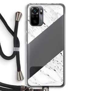 CaseCompany Biggest stripe: Xiaomi Redmi Note 10 Pro Transparant Hoesje met koord