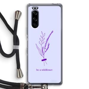 CaseCompany Be a wildflower: Sony Xperia 5 Transparant Hoesje met koord