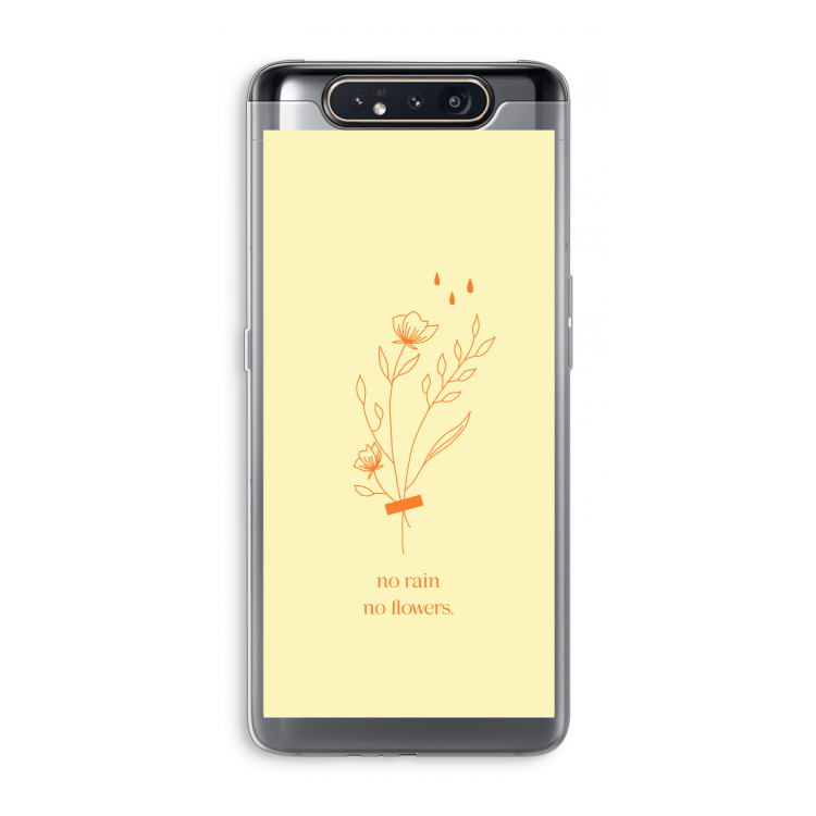 CaseCompany No rain no flowers: Samsung Galaxy A80 Transparant Hoesje