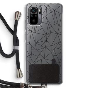 CaseCompany Geometrische lijnen zwart: Xiaomi Redmi Note 10 Pro Transparant Hoesje met koord