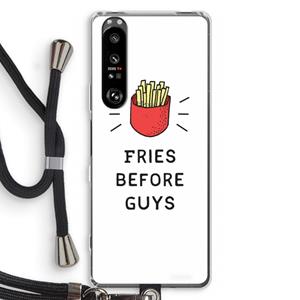 CaseCompany Fries before guys: Sony Xperia 1 III Transparant Hoesje met koord