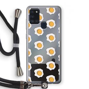 CaseCompany Bacon to my eggs #1: Samsung Galaxy A21s Transparant Hoesje met koord