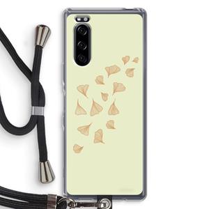 CaseCompany Falling Leaves: Sony Xperia 5 Transparant Hoesje met koord
