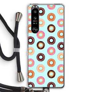 CaseCompany Donuts: Sony Xperia 1 III Transparant Hoesje met koord