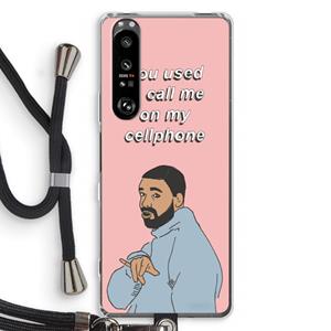 CaseCompany Hotline bling: Sony Xperia 1 III Transparant Hoesje met koord