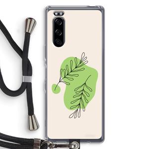 CaseCompany Beleaf in you: Sony Xperia 5 Transparant Hoesje met koord