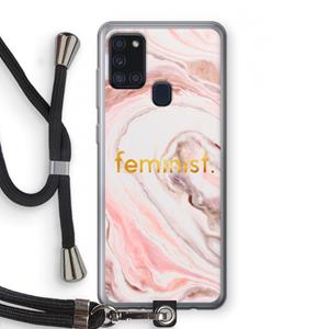 CaseCompany Feminist: Samsung Galaxy A21s Transparant Hoesje met koord