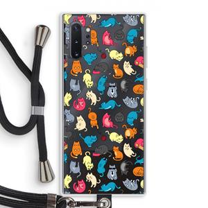 CaseCompany Kleurrijke katten: Samsung Galaxy Note 10 Plus Transparant Hoesje met koord