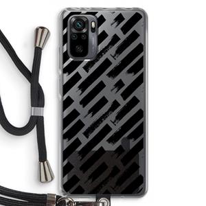 CaseCompany Zwarte vegen: Xiaomi Redmi Note 10 Pro Transparant Hoesje met koord