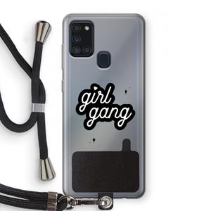 CaseCompany Girl Gang: Samsung Galaxy A21s Transparant Hoesje met koord