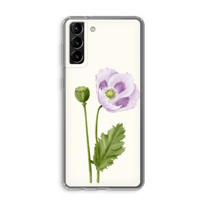 CaseCompany Purple poppy: Samsung Galaxy S21 Plus Transparant Hoesje