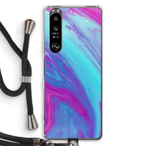CaseCompany Zweverige regenboog: Sony Xperia 1 III Transparant Hoesje met koord