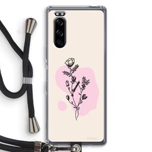 CaseCompany Roses are red: Sony Xperia 5 Transparant Hoesje met koord