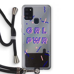 CaseCompany GRL PWR: Samsung Galaxy A21s Transparant Hoesje met koord