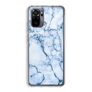 CaseCompany Blauw marmer: Xiaomi Redmi Note 10 Pro Transparant Hoesje