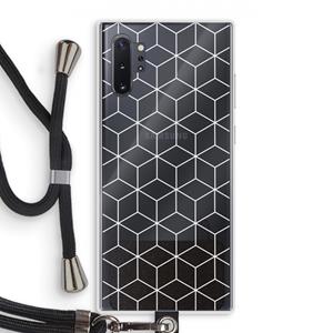 CaseCompany Zwart-witte kubussen: Samsung Galaxy Note 10 Plus Transparant Hoesje met koord