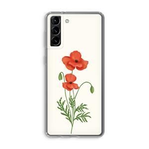 CaseCompany Red poppy: Samsung Galaxy S21 Plus Transparant Hoesje