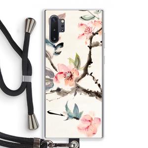 CaseCompany Japanse bloemen: Samsung Galaxy Note 10 Plus Transparant Hoesje met koord