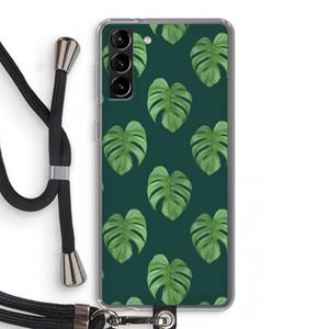 CaseCompany Monstera leaves: Samsung Galaxy S21 Plus Transparant Hoesje met koord
