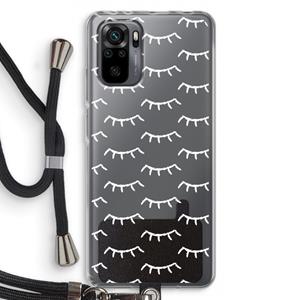 CaseCompany Wimpers: Xiaomi Redmi Note 10 Pro Transparant Hoesje met koord