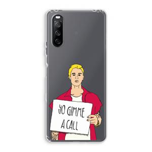 CaseCompany Gimme a call: Sony Xperia 10 III Transparant Hoesje