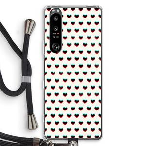 CaseCompany Hartjes: Sony Xperia 1 III Transparant Hoesje met koord