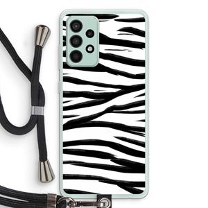 CaseCompany Zebra pattern: Samsung Galaxy A52s 5G Transparant Hoesje met koord