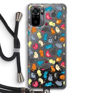 CaseCompany Kleurrijke katten: Xiaomi Redmi Note 10 Pro Transparant Hoesje met koord