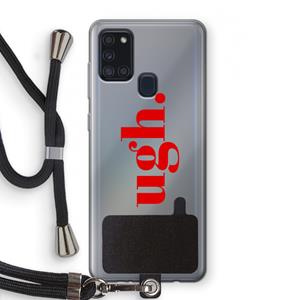 CaseCompany Ugh: Samsung Galaxy A21s Transparant Hoesje met koord