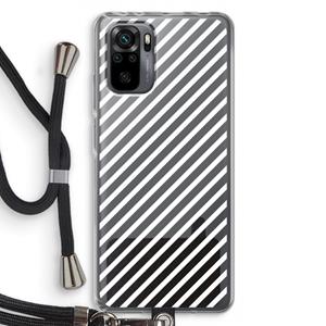 CaseCompany Strepen zwart-wit: Xiaomi Redmi Note 10 Pro Transparant Hoesje met koord