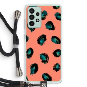 CaseCompany Pink Cheetah: Samsung Galaxy A52s 5G Transparant Hoesje met koord