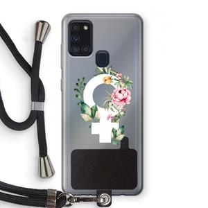 CaseCompany Venus: Samsung Galaxy A21s Transparant Hoesje met koord