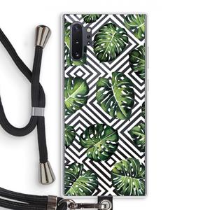 CaseCompany Geometrische jungle: Samsung Galaxy Note 10 Plus Transparant Hoesje met koord