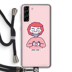 CaseCompany Hartje: Samsung Galaxy S21 Plus Transparant Hoesje met koord