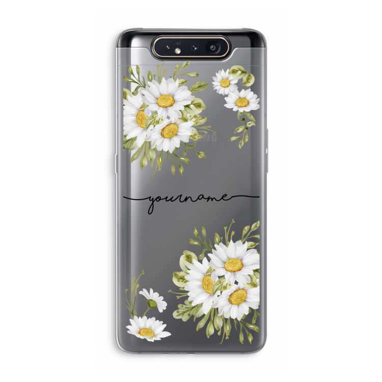 CaseCompany Daisies: Samsung Galaxy A80 Transparant Hoesje