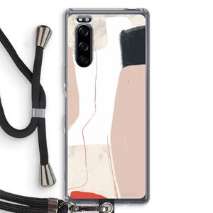 CaseCompany Lava: Sony Xperia 5 Transparant Hoesje met koord
