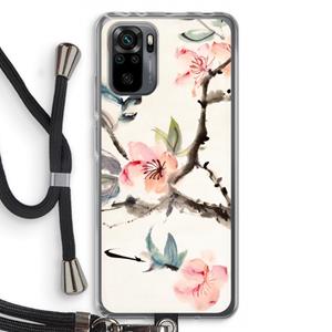 CaseCompany Japanse bloemen: Xiaomi Redmi Note 10 Pro Transparant Hoesje met koord