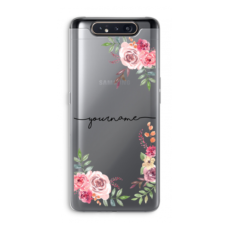 CaseCompany Rozen: Samsung Galaxy A80 Transparant Hoesje