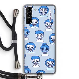 CaseCompany Gezichtjes: Samsung Galaxy S21 Plus Transparant Hoesje met koord