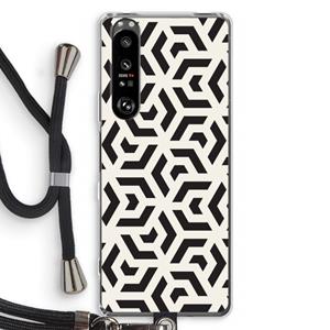 CaseCompany Crazy pattern: Sony Xperia 1 III Transparant Hoesje met koord