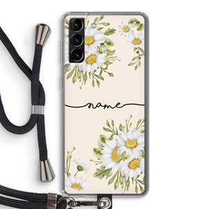 CaseCompany Daisies: Samsung Galaxy S21 Plus Transparant Hoesje met koord
